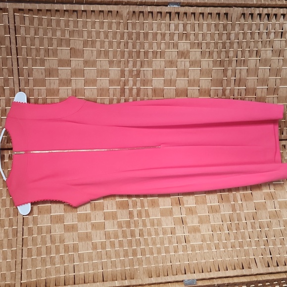Calvin Klein, Women's Coral Pink Spring, Summer, Sleeveless Sheath Dress Sz 4 - Picture 5 of 9